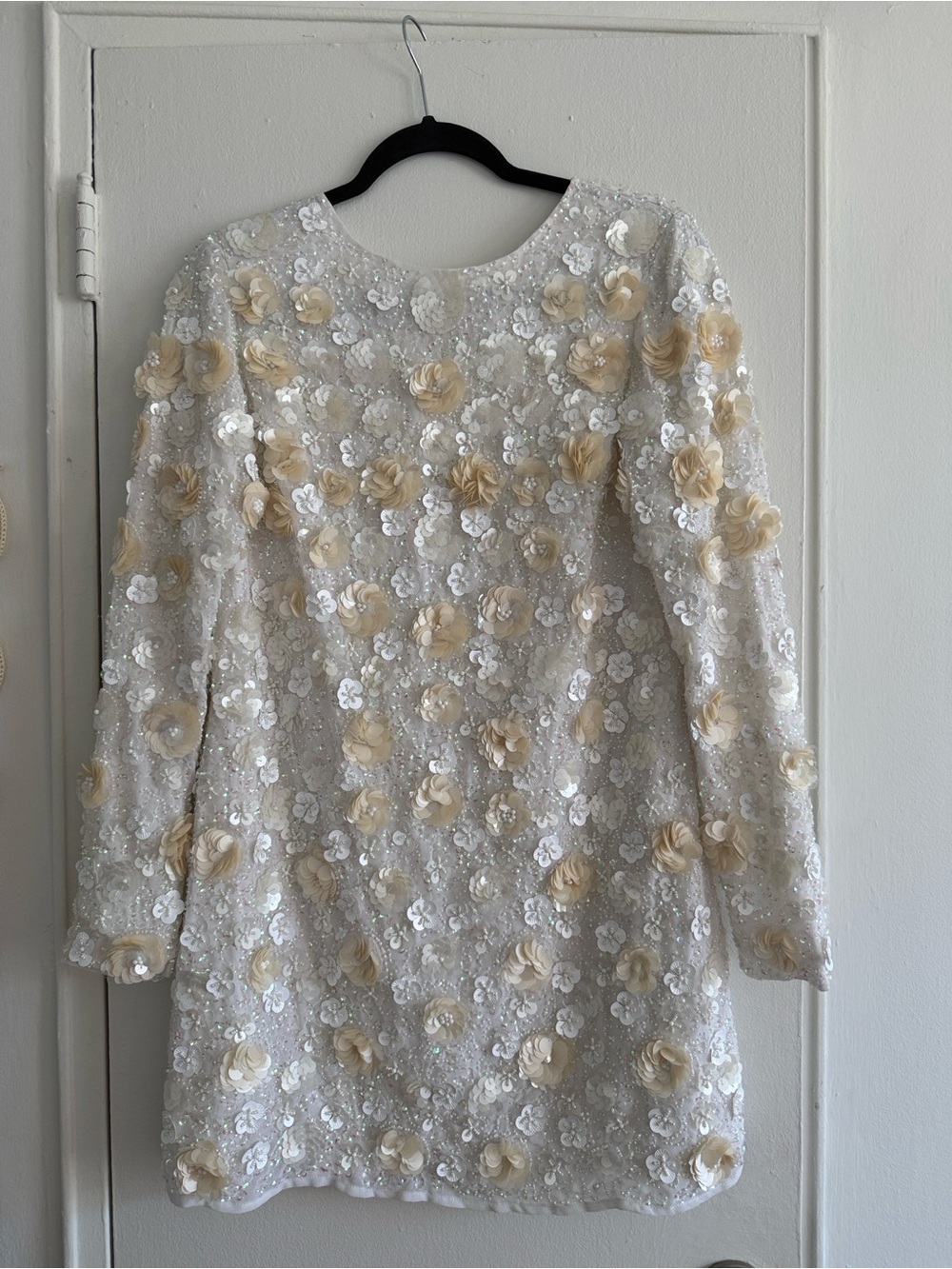 ASOS Mini Sequin Embellished Dress with Champagne Floral Appliques